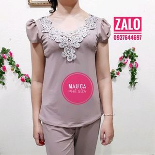 Đồ bộ dài thun ladong cà phê sữa