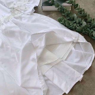 ĐẦM BABYDOLL TRẮNG VIỀN REN CƯỜM