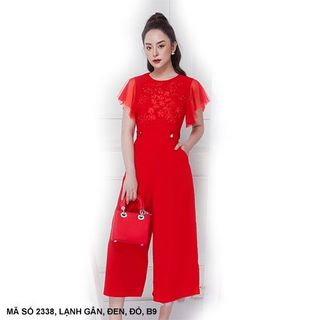 ĐỒ BAY TAY NGẮN REN THÂN KẾT HOA MS 2338