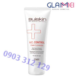 SỮA RỬA MẶT TRỊ MỤN SUISKIN AC CONTROL CLEANSING FOAM 150ML