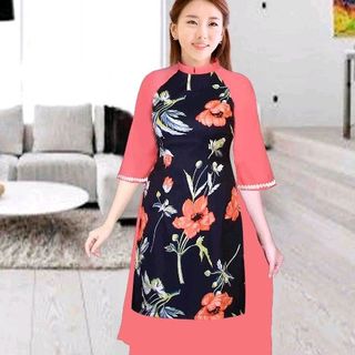 Set áo dài cách tân Gấm Hoa TAY phối ren