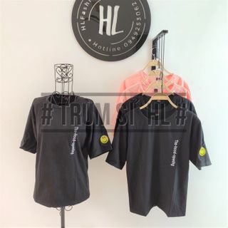 Áo thun tay lỡ unisex chữ thêu