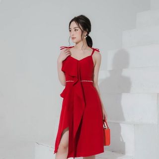 ĐẦM XÒE 2 DÂY THẮT NƠ VAI MS 2337
