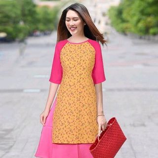 Set áo dài cách tân hoa tulip