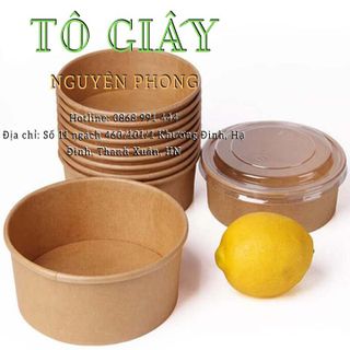 Tô giấy Kraft nâu đựng đồ ăn có nước