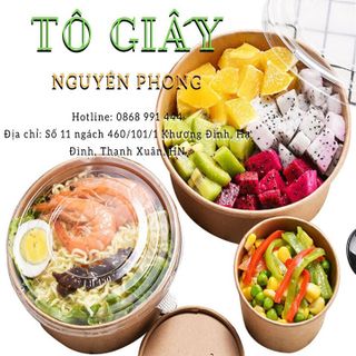 Tô giấy Kraft nâu đựng đồ ăn có nước