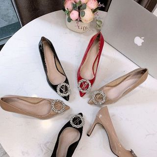Giày Bít cao gót 7p khóa đá pha lê