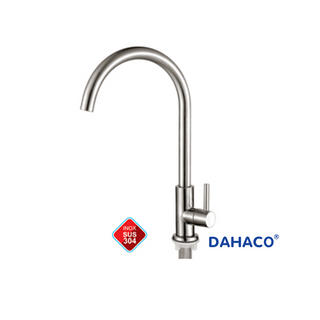 Vòi rửa chén lạnh ống tròn cong cổ điển inox 304 DHC-05A DAHACO giá sỉ