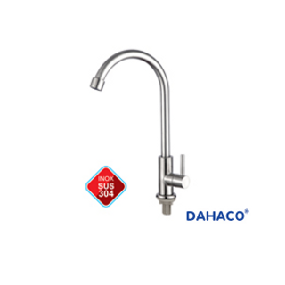 Vòi chén lạnh củ ống tròn cong cổ điển inox 304 DHC-05D DAHACO giá sỉ