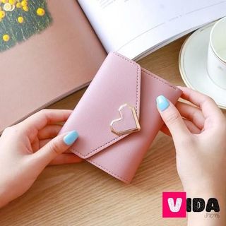 Ví nữ dáng ngắn mini khóa trái tim da PU cao cấp WL1 giá sỉ