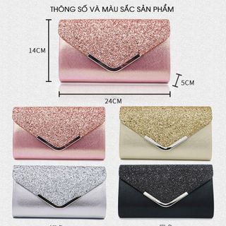 Clutch Nữ Ví Cầm Tay Dự Tiệc Kim Tuyến Óng Ánh Sang Trọng D9161 giá sỉ