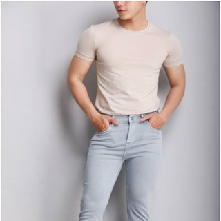 Áo thun nam nâu sớ chéo CELEB 9B06