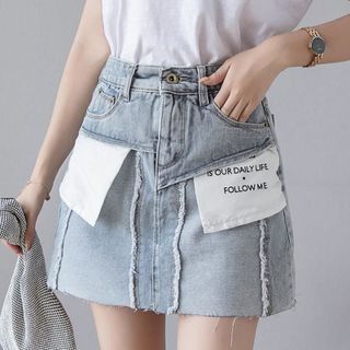 Chân váy Jean thiết kế lộn ngược không đụng hàngbao xinh trẻ trung năng động-301