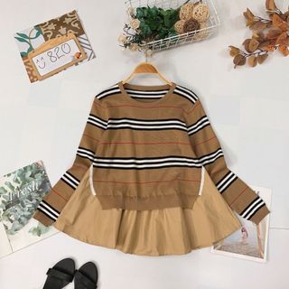 Áo len kẻ sọc phối bèo