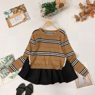 Áo len kẻ sọc phối bèo