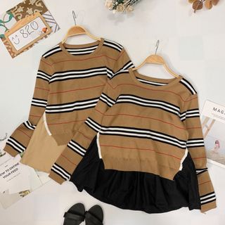 Áo len kẻ sọc phối bèo