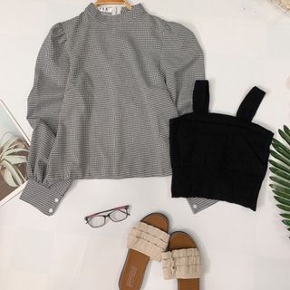 Set áo basic tay bo áo 2d len móc