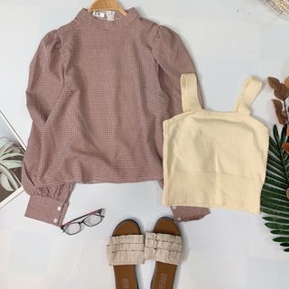 Set áo basic tay bo áo 2d len móc