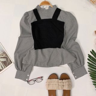 Set áo basic tay bo áo 2d len móc