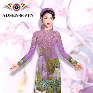Áo Dài in 3D lụa habutai co dãn