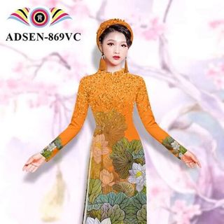 Áo Dài in 3D lụa habutai co dãn