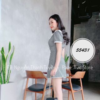Đầm kate phối cổ trắng sỉ từ 5sp bất kỳ