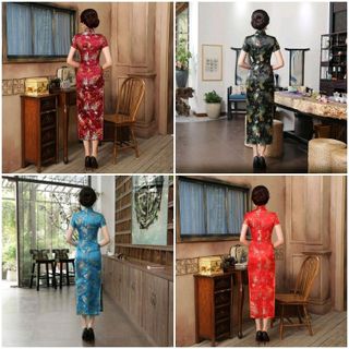 Sườn xám thượng hải Dài GẤM THƯỢNG HẢI cao cấp
