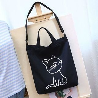 TÚI TOTE VẢI QUAI ĐÔI MÈO CON ĐEO VAI ĐEO CHÉO NỮ CANVAS ĐI HỌC ĐI CHƠI HÀN QUỐC ĐẸP GIÁ RẺ TTV07