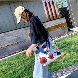 TÚI TOTE VẢI DÂY ĐÔI HOẠT HÌNH ĐEO VAI ĐEO CHÉO NỮ CANVAS ĐI HỌC ĐI CHƠI HÀN QUỐC ĐẸP GIÁ RẺ TTV10
