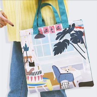 TÚI TOTE VẢI CHÚ CHÓ CORCY NGỘ NGHĨNH ĐEO VAI ĐEO CHÉO NỮ CANVAS ĐI HỌC ĐI CHƠI TTV18