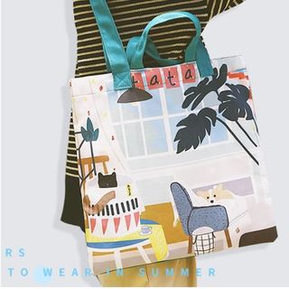 TÚI TOTE VẢI CHÚ CHÓ CORCY NGỘ NGHĨNH ĐEO VAI ĐEO CHÉO NỮ CANVAS ĐI HỌC ĐI CHƠI TTV18
