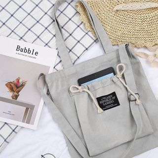 TÚI TOTE VẢI QUAI ĐÔI LIVING TRAVELING Túi ngoài dây rút ĐEO VAI ĐEO CHÉO NỮ CANVAS ĐI HỌC ĐI CHƠI TTV12