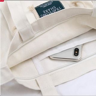 TÚI TOTE VẢI QUAI ĐÔI LIVING TRAVELING Túi ngoài dây rút ĐEO VAI ĐEO CHÉO NỮ CANVAS ĐI HỌC ĐI CHƠI TTV12
