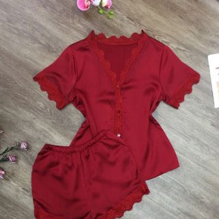 Đồ bộ pijama lụa satin - viền ren - giá sỉ giá bán buôn
