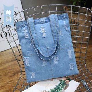 TÚI TOTE VẢI JEAN RÁCH ĐEO VAI ĐEO CHÉO NỮ ĐI HỌC ĐI CHƠI HÀN QUỐC ĐẸP GIÁ RẺ TTV05