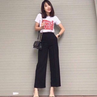 Quần ống suông khóa sườn