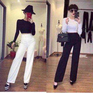 Quần ống suông khóa sườn