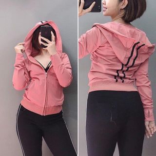 Áo khoác thun sọc lưng