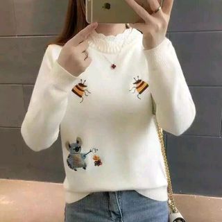 áo len nữ tay dày thêu họa tiết kho sỉ sll