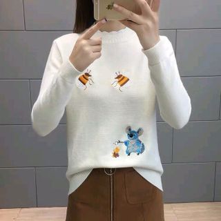 áo len nữ tay dày thêu họa tiết kho sỉ sll
