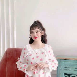 Đồ bộ pijama bánh Bèo nữ Vải Thô qc cao cấp