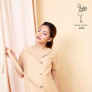 Đầm suông công sở buộc eo 3030