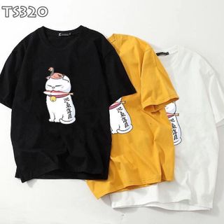 Áo thun in hình con vật tay lỡ cổ tròn