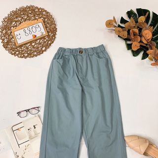 Quần kaki ống rộng Lưng thun có dây kéo