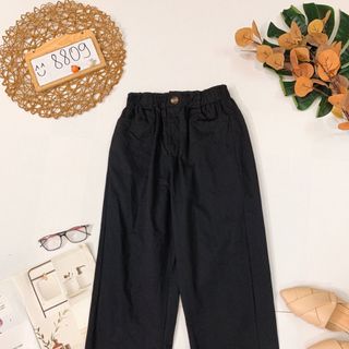 Quần kaki ống rộng Lưng thun có dây kéo
