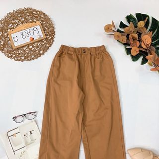 Quần kaki ống rộng Lưng thun có dây kéo