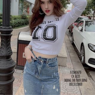 Áo thun croptop tay dài 01