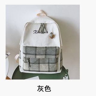 BALO LAPTOP DU LỊCH ĐI HỌC THỜI TRANG HÀN QUỐC NỮ TRẮNG KẺ CÁ TÍNH SÀNH ĐIỆU BL15