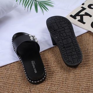 Dép nhựa quai ngang đế xuồng đính hạt thời trang nữ đẹp DNU02