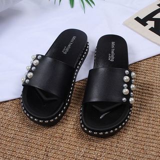 Dép nhựa quai ngang đế xuồng đính hạt thời trang nữ đẹp DNU02